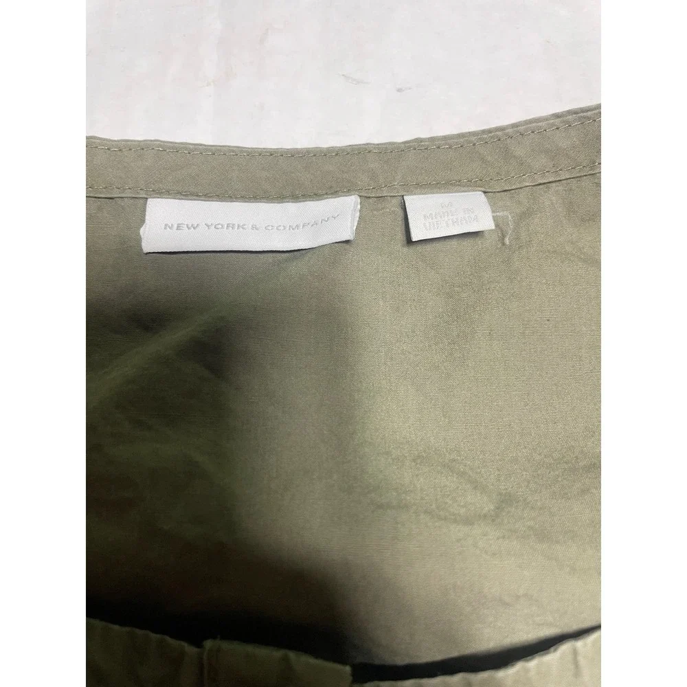 New York Company  Green Utility Jacket Button Front Drawstring Waist Size Medium